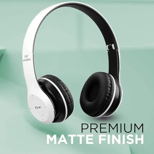 Image of Clokify Over-Ear Wireless Gaming Headphones, Bluetooth with Microphone with Long Battery Backup (White)