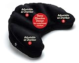 Air Meditator Inflatable Meditation Cushion and Travel Pillow – Meditate on Air in Total Comfort with Adjustable Three-Chamber Design for Enhanced Posture and Portability, Black