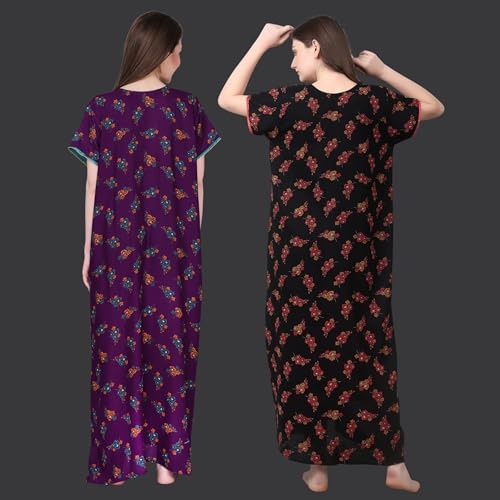 Image of Women's Alpine Floral Print Maxi Night Gown