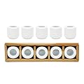 5 pcs Ceramic Chime Candle Holder Set, Great for Casting Chimes, Rituals, Spells, Vigil, Witchcraft, Wiccan Supplies & More (White)