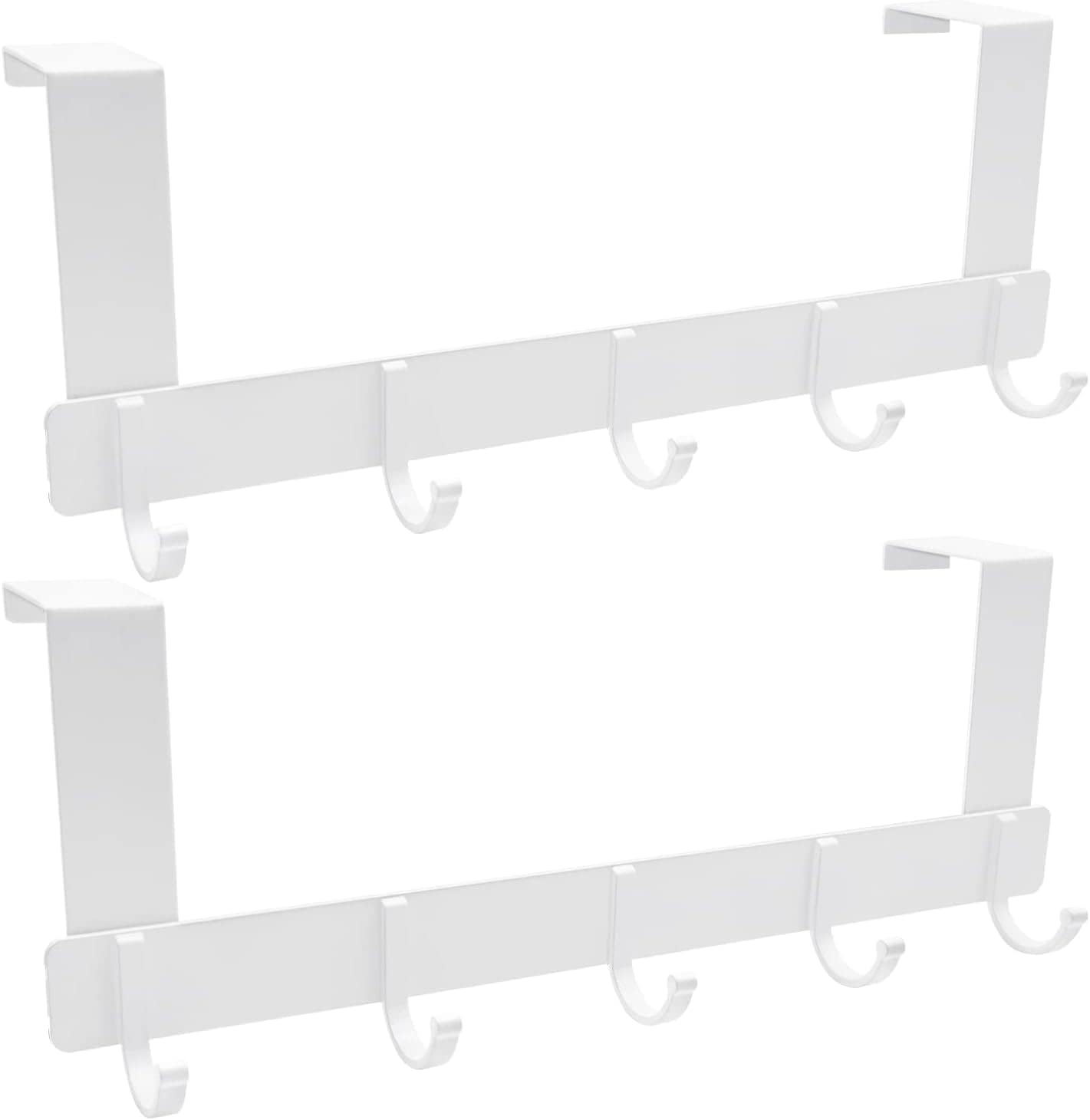 Uross Over The Door Hooks - 12 Hooks, Heavy Duty Steel, No Installation Needed, Black Door Hanger For Jackets, Bags, Towels