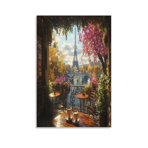 Tour Eiffel déco pour habiller un mur vide avec un grand tableau moderne