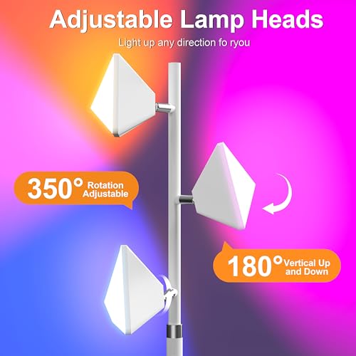 PARTPHONER RGB Tree Floor Lamp for Living Room, Stepless Dimmable Tall Standing Lamp with  - image 8