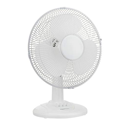 AmazonBasics Oscillating Table Fan with 12-Inch Blades, 3 Speed Settings