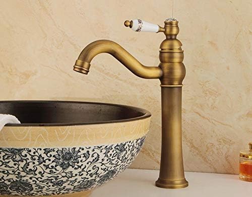 Robinet de lavabo rehaussé anti-éclaboussures en laiton robuste