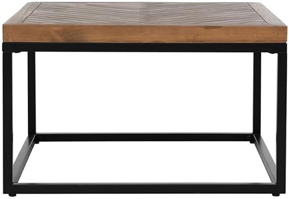 Kosas Home Chantel Square Solid Pine Wood Coffee Table in Brown/Black