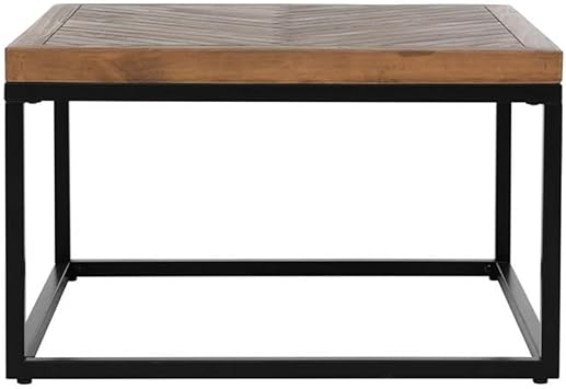Kosas Home Chantel Square Solid Pine Wood Coffee Table in Brown/Black