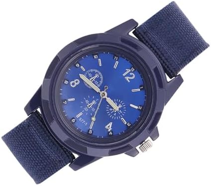 Thonlai Stylish Electronic Analog Military Wrist Watch in 4 Colors, Perfect for Outdoor Activities, Durable Nylon Strap and Smooth Alloy Case (Blue) — view 8