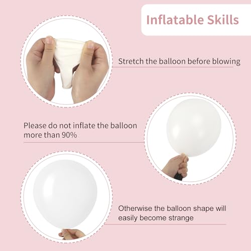 image for RUBFAC 129pcs White Balloons Different Sizes 18 12 10 5 Inch for Garla