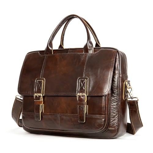 Sac à main d'affaires horizontal marron avec multibandoulière