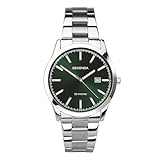 - Matériaux de qualité : cette montre a un bracelet en acier inoxydable. Il a un boîtier argenté et un cadran vert soleil avec un affichage de la date.