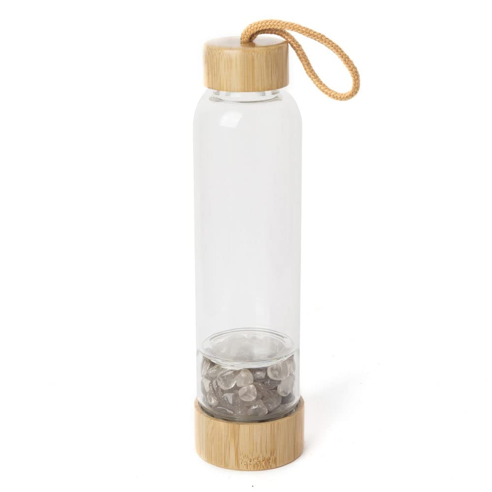 Bouteille d'eau en cristal de quartz fumé naturel pour infusion bien-être au quotidien