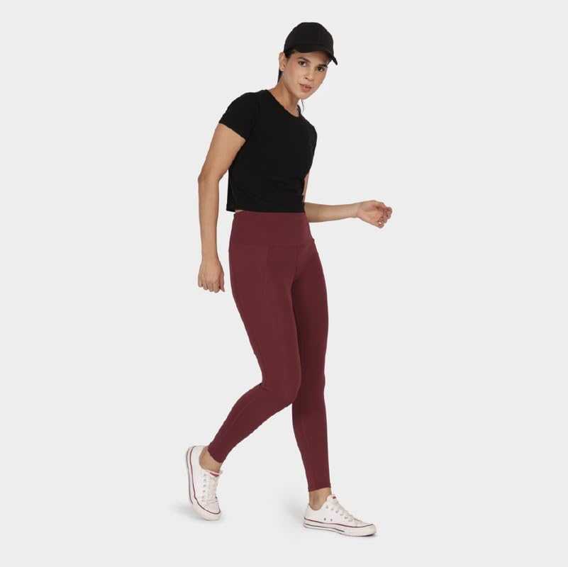 Image of BlissClub Women The Ultimate Leggings | High-Waist | Ankle Length | 4 Pockets | Squat-Proof | Activewear | Regular (for Women Upto 5'4)