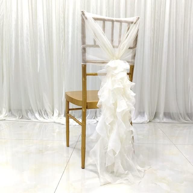 Chair Flowers, Decorative Chair Sashes for Wedding Party Chair Knot Band Belt Ties for Hotel Banquet (Off White)