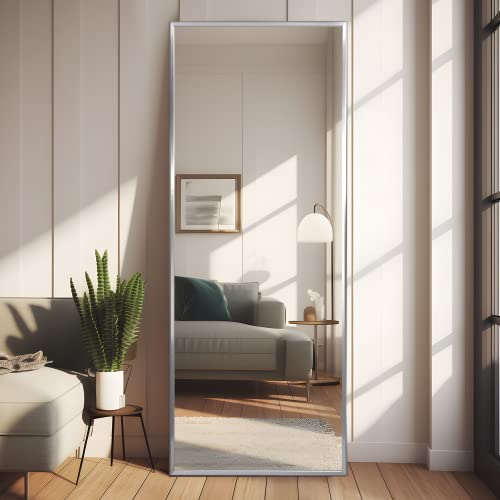 Image of NeuType Full Length Floor Mirror with Standing Holder Bedroom (Oxidized Silver)