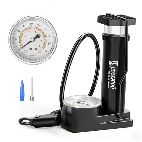 Image of Cockatoo Bicycle Foot Balloon Pump Machine for Bikes and Cycle, Balloon High Pressure Cycle Air Pump for Bicycle, Pump for Cycle Tyre