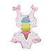 Estate Toddler Girl Costume da Bagno Girocollo Senza Maniche Sling Bow Gelato 0-3 Anni Ragazza Beach Piscina Costume Intero (Bianca, 18-24 Mesi)