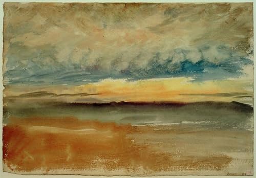 Affiche Toile Un coucher de soleil orageux Turner decoracion