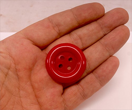 Large Size True Red Buttons Pack of 40