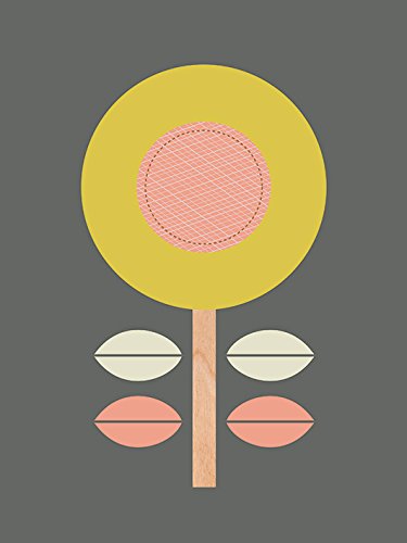 L Arte Gruppo Little Design Haus Scandi Flower II - Stampa su Tela 30 x 40 cm Legno Multicolore 30 x 40 x 1.3 cm