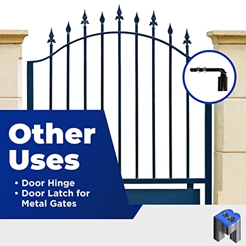 Bobco Metals J Bolt Steel 5/8" Gate Hinges - Heavy Duty Gate Hinges, Door Hinge, Fence Gate Hardware, Driveway Gate Weld On Hinges - 150 Lb X 2 Pcs #TOP2