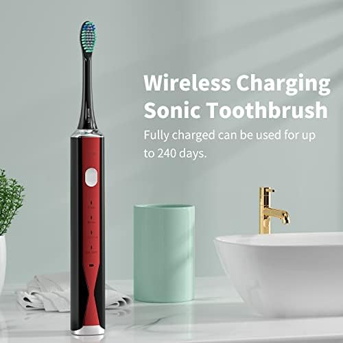 WHITOP CD-02 Pro Sonic Electric Toothbrush for Adults Wireless Charging Rechargeable Electronic Tooth Brush with 4 Modes, Pressure Sensor, Smart Timer, Once Charge for 240 Days