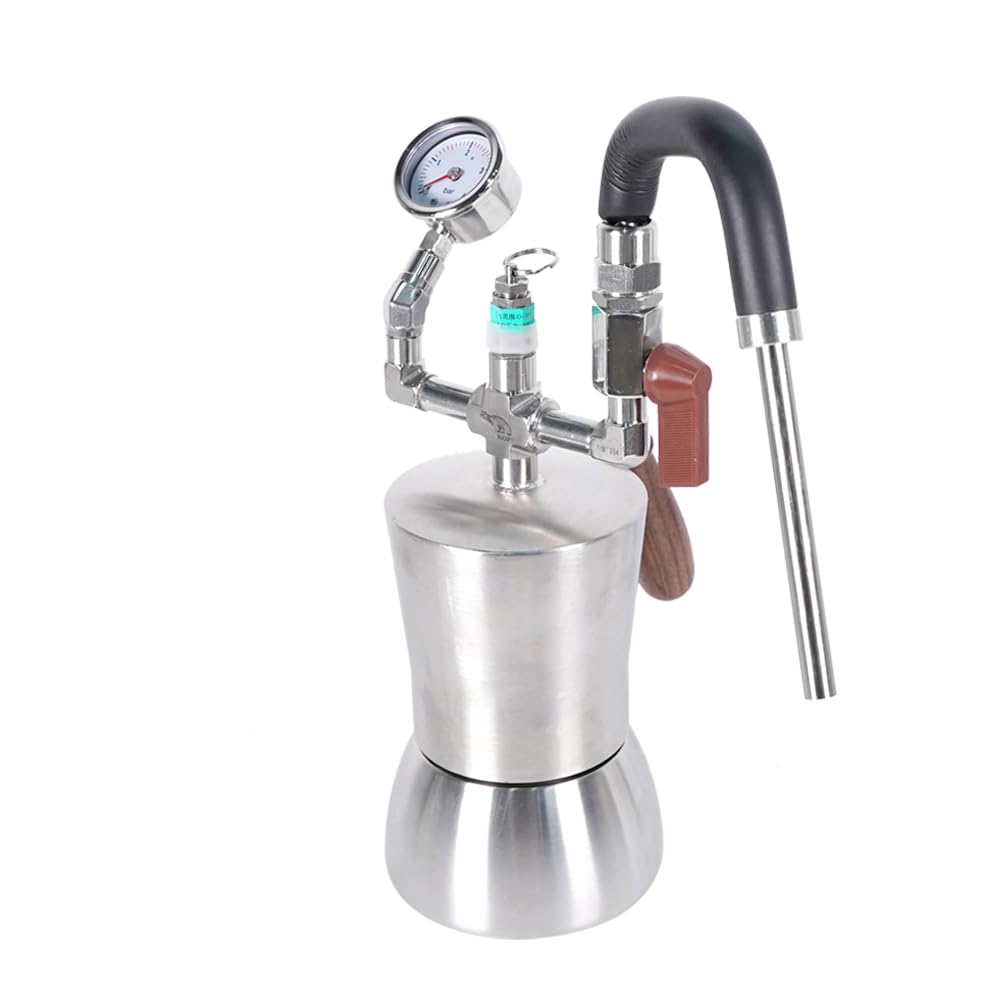 Przenośny spieniacz do mleka parowego, spieniacz do mleka parowego, na kemping, przenośny spieniacz do kawy, kocioł na gorącą wodę 450 ml, kocioł parowy 600 ml