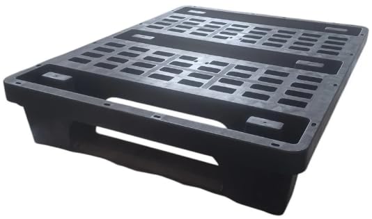 Palette Plastique 80x60cm ANTIGLISSANTE - Polyéthylène Recyclé - Charge 1000kg Dynamique - 8060A