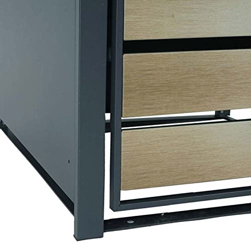 2er Mülltonnenverkleidung HWC-J81, Mülltonnenbox, erweiterbar, Metall 50kg, anthrazit - Gold