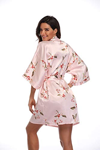 Image of Women's Pure Short Silky Robes Bridesmaid Bride Party Satin Robes Sleepwear