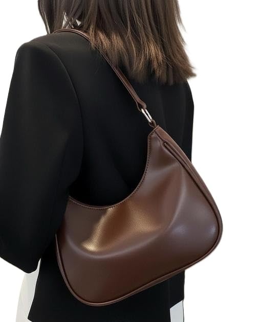 Image of Modern crescent sling handbag for women girls office daily travel use compact lightweight shoulder bag