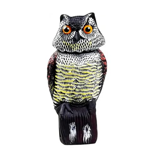 Pigeon Deterrent Owl Decoy to Scare Birds Away Rotating Head Bird Deterrents Pest Repellent Bird Control Outdoor Yard Patios Garden Protectors (1)