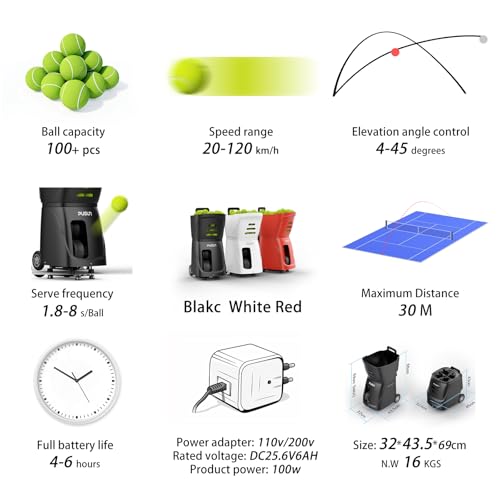 image for Generic Professional Tennis Ball Machine PT-Smart: Portable, Adjustabl