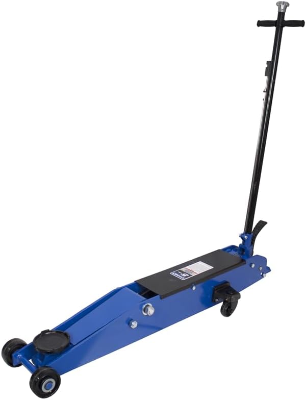 K Tool International HD63155A Heavy Duty Hydraulic Service Jack Fast Lift 3 Pumps to Max Height Controlled Descent ASME PASE 2019 Compliant Swivel Rear Casters Locking Handle 11000 Pound Capacity 5 7