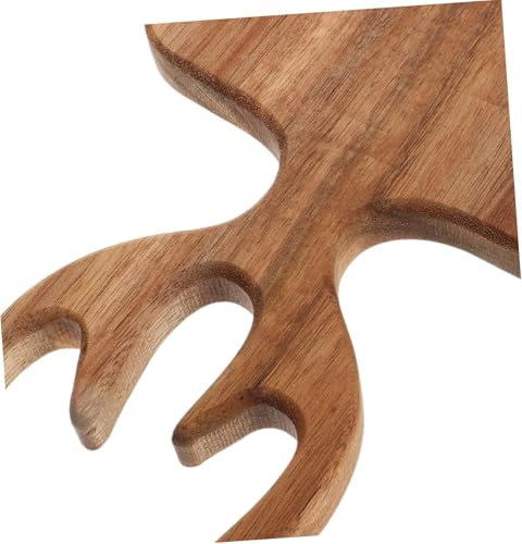 Tabla de cortar de madera maciza con diseño de astas de reno y superficie reversible para frutas y carnes miniatura 2