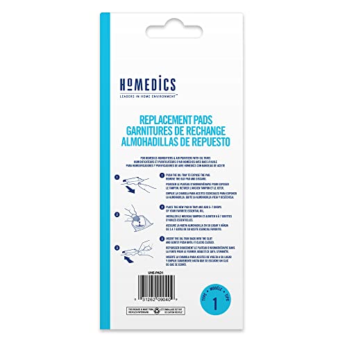 Image of Homedics TotalClean Essential Oil Replacement Microfiber Pads,Works with Homedics Humidifiers and Air Purifiers with Oil Tray, Renew and Refresh Your Air, 10 Count (Pack of 6)
