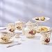 YOLIFE Flowering Shrubs Teapot, 25 OZ/ 3 Cup Vintage Ivory Porcelain Tea Pot, Ivory Floral Teapot with Gold Trim