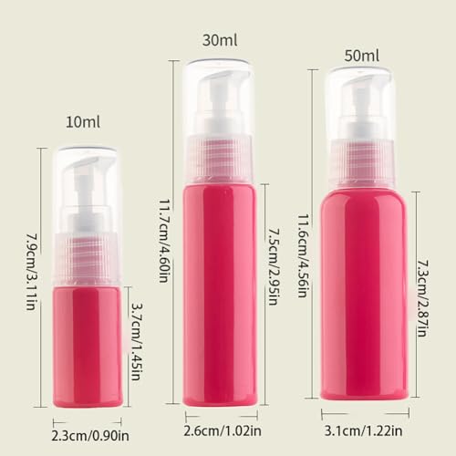 3 Stück Tragbare Nachfüllbare Reise Flaschen 10ml 20ml 30ml Kunststoff Lotion Pumpflasche Lotionsspender Leere Luftreiseflaschen,Kosmetik, Gesichtscreme, Lotion, Emulsion, Probenverpackung, Behälter