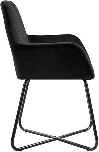 Miniatura 5 de Dining Chairs Set of 2, Black Velvet Upholstered Kitchen Chairs, Modern Design for Dining Room, Comfortable Seating, Easy Assembly