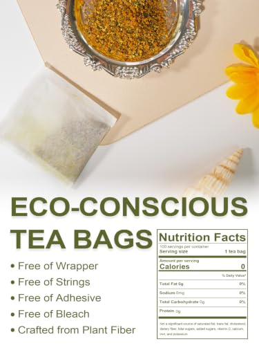 Image of TeeLux Ginger Turmeric Green Tea Bags, Sweet Honey Aroma, Caffeinated 100ct
