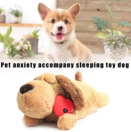 Pets&Pets UK Puppy Toy with Heartbeat - Soft Sleeping Buddy for Puppies with Separation Anxiety and Loneliness (Puppy)