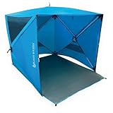 Black Sierra Beach Tent with UPF 50+ Sun Protection, Easy Set Up Sun Shelter, Portable Lawn Canopy with Carry Bag, Outdoor Pop Up Cabana Shade for The Beach, Backyard, Sports, RV