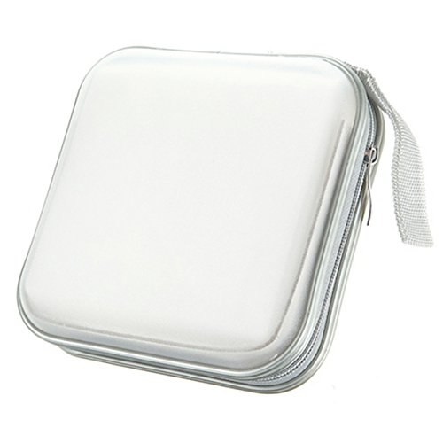 Cadillaps - Estuche para CD, para almacenamiento de 40 unidades, funda para DVD, de plástico, plástico, Weiß, 15.5*15.5*4.5cm