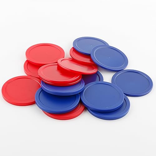 Bqspt 16 Pieces Air Hockey Pucks 2.5 Inch 64Mm Replacement Pucks Air Hockey Pucks For Game Tables Equipment Accessories(8 Thick 8 Thin) (Red,Blue) #TOP3