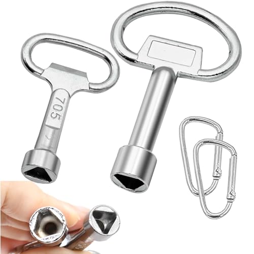 Cle Triangle Clé Triangle Poubelle, FORMVERSITY Lot de 2 Clé Pompier Clé Purge Radiateur, Cle Universelle Vierkantschlüssel Came pour Armoire Electrique Purge Radiateur