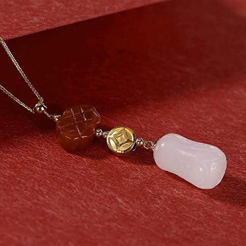 Natural South Red Hetan Jade Girl Sweater Chain Pendant