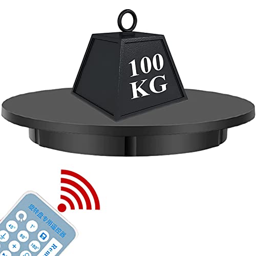 YNITJH Plato Giratorio Electrica 52cm,Plataforma Giratoria 360 Grados Fotografía Base Pantalla Giratoria con Control Remoto,Batería integrada,para Exhibición de Productos,Capacidad de 100Kg,Black Cover