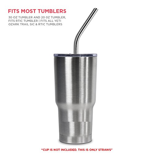 Sipwell Extra Long Stainless Steel Drinking Straws Set Of 4, Straws For 30 Oz Tumbler And 20 0Z Tumbler, Fits Simple Modern Tumbler | Fits All Yeti Sic Simple Modern Tumblers, Cleaning Brush Included. #TOP5