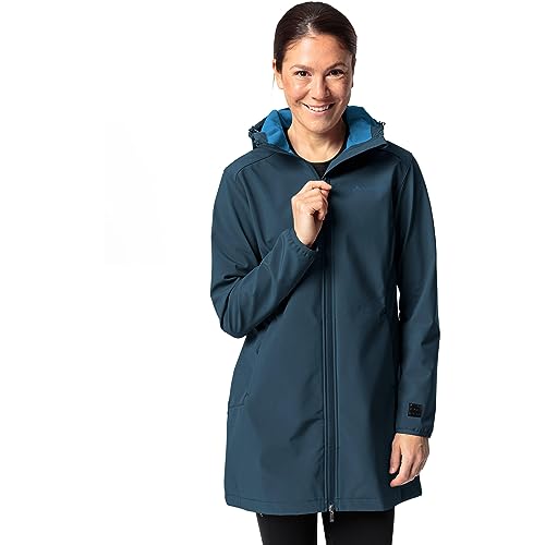 VAUDE Women's Moena Softshell Parka Jacket, Dark Sea, 46 (EU)
