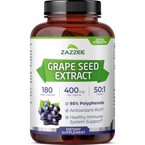 Zazzee High Strength Grape Seed 50:1 Extract, 180...